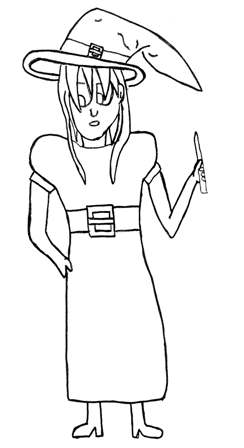 Halloween witch coloring page